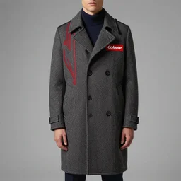 a man wearing a colgate coat designed by dries van noten, by martin parr