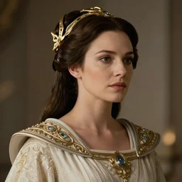 Portrait of Padme Amidala as Emperor Napoleon, screensaver, head slightly tilted, natural light, elegant, intricate, fantasy, atmospheric lighting, cinematic, matte painting, Greg Rutkowski
