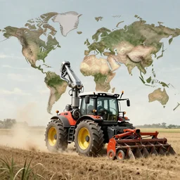 agricultural machinery taking over the world, machine revolution, art by alex jay brady, art by simon stalenhag