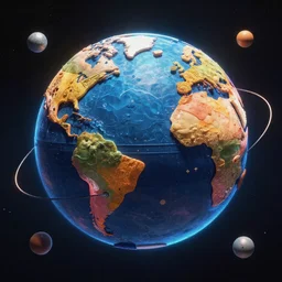 basketball planet in space, modern art