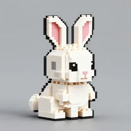 rabbit, pixel art out of lego