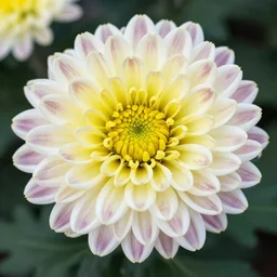 single flower head from seed catalog showcasing a  new variety of chrysanthemum. unique textures and patterns sure to please every gardener.