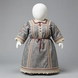 Rag doll of Russian old fat lady no face white head no eyes
