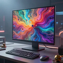 the infinite arts of the dream computer by mia brownell, very detailed, maximalism, ambient occlusion, volumetric light, atmospheric haze, hyper realism, futuristic but colorful shading, cinematic composition, realistic render, photography, wide shot
