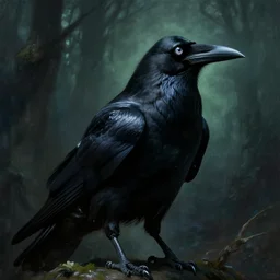 fantasy painting of a raven by the blair witch project | horror themed | creepy