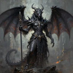 twisted dragon priest of the dark arts, impressionism