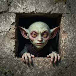 goblin inside the wall, photo