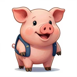 hambo pig version of rambo, colourful digital painting drawn by RossDraws - W 1024