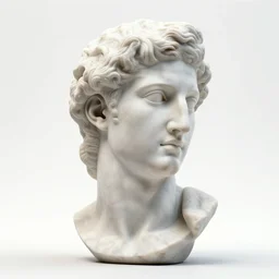 3 d sci - fi cgartist ambient occlusion rendering of a hyper realistic marble greek statuary head product photo white backdrop high key lighting by chris moore, by edward hopper, by col price, trending on artstation