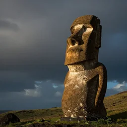 A moai statue of Linus Torvalds