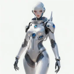 sleek stunning portrait of futuristic spacesuit character design, trending on pixiv, amazing alien inspired by sleek goddesses of old, futuristic space traveler lithe and flexible futuristic painterly impressions, KIND OF by james jean but NOT TOO MUCH, anime style DEFINITELY lots of anime, make it cute too, kthxbai