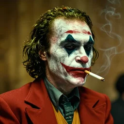 portrait of unseen lovecraftian golden ratio horror joker having a cigarette, defined neck and face, art by salvador dali joaquim phoenix and best artist in the year 3 0 0 0, post - processing, 8 k, museum worth