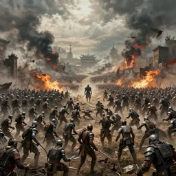 the conclusion to a large epic war fought for thousands of years between ai and humans