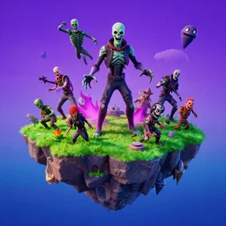 Fortnite island attacked by Evil Dead, 90s photography