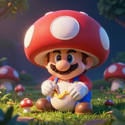 drunk mario eats a big mushroom and has psychedelic hallucinations in his head
