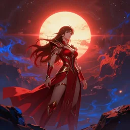 crimson and azure become as the sun; detailed, best on artstation, cgsociety, wlop, cosmic, epic, stunning, gorgeous, masterpiece