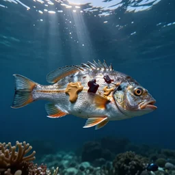 peanut butter and balsamic vinegar fish in the ocean