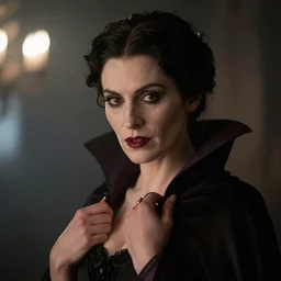 A beautiful portrait of a lady vampire, victorian, dracula, ominous, depth of field, bokeh, irwin penn, soft light, cinematic