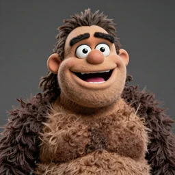 a still of a forgotten muppet character looking very manly and modern, hilarious, laughing, hairy chest, huge chin, manly monster tough guy, roughled fur, photo real, photographic, photograph, artstation, trending, featured