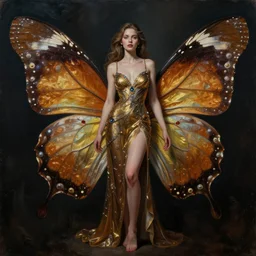 full body pose, hyperrealistic mixed media painting of beautiful butterfly woman, dim volumetric lighting, 8 k, octane beautifully detailed render, extremely hyper detailed, intricate, epic composition, cinematic lighting, masterpiece, trending on artstation, very very detailed, masterpiece, stunning, hdr, smooth, sharp focus, high resolution, award, winning photo, dslr, 5 0 mm