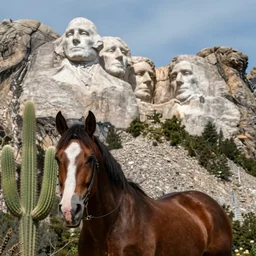 donald trump as clint eastwood squinting at high noon in the style of a clint eastwood movie, the good, horse, cactus, the bad and the ugly, mount rushmore, clint eastwood, steven seagal, vibe, bud spencer, donald trump, glory days, justice, american flag, patriotism, apple pie, black and white, artgerm, trending on artstation