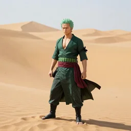 roronoa zoro in sand dunes, photography
