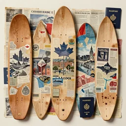 boards of Canada album cover, passport travel memorabilia. Mixed media collage art, highly detailed 8k