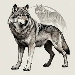 a beautiful symbol of a wolf, struggle, honor, pride, intricate details, artstation, concept art, mighty