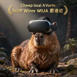 capybara in virtual reality headset