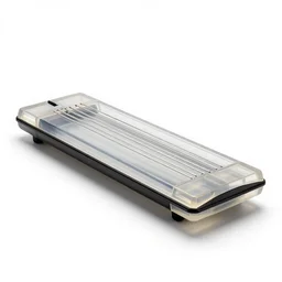 translucent theremin, photorealistic, isolated on a pure white background, centered, entire object in frame, sharp focus, soft studio lighting