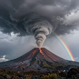 interstellar, thunder, volcano, tornado, rainstorm, rainbow