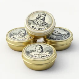 3 d render of vintage looking beard balm tin