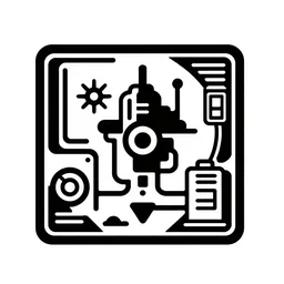 black and white sci fi themed svg vector art panel for cnc plasma, laser, stencil, unique art deco hole through circuit design