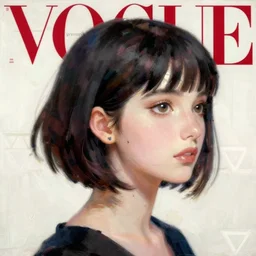 beautiful young, anime jewish, israeli sandra bullock bob cut, vogue magazine, elle magazine, greg rutkowski, john singer sargent, trending on artstation, anime, oil painting, 3 / 4 pose, headshots, looking right, intricate