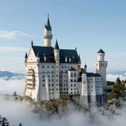 Realistic castle in the clouds