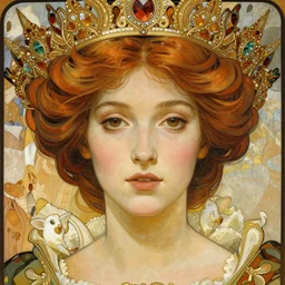 realistic wonderful face portrait of a queen, by jeremy mann and alphonse mucha, fantasy art, photo realistic, dynamic lighting, artstation, poster, volumetric lighting, very detailed faces, 8 k, award winning
