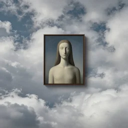 cloud filled room, painting by rene magritte, centered, high detail, high resolution