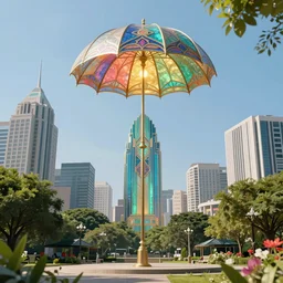 art deco 1 9 2 0 floating illuminating parasol metropolis optimistic colorful sunny clear day parks trees flowers clear focus [ [ minimalist brutalist skyscrapers ] ] [ art deco motifs ] cinematic lighting fantasy by ross tran greg rutkowski elegant retro futuristic highly detailed artstation