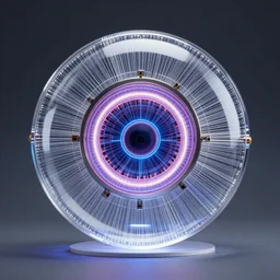 8k ultra fine line photorealistic 128 bit energized 12 channel fiber optic toroidal mechanism surrounding an 12 channel 128 bit energized ion trapping microwave nucleation chamber inside a clear glass sphere