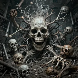 image of random arts, weird, chaos, art, realism,nightmare