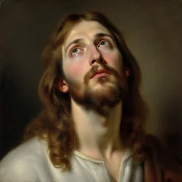 Jesus portrait, thirst trap style, painting by Gaston Bussiere, Craig Mullins