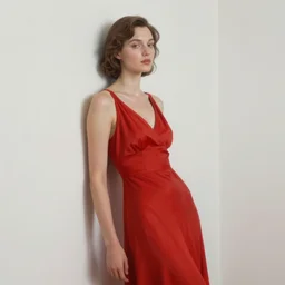 an anamorphosis painting of a woman in a red dress, leaning against the wall, inspired by lise deharme, albrecht durer, abstract, a level art, intricate, pop surrealism, digital poster, ornately detailed, photorealism, trending in artstation