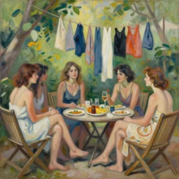 social encounters, depictions of the scene and free love hangs - al fresco, modern painting, sensuous, highly detailed