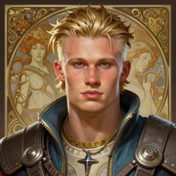 portrait of Eirling Haaland as a Borderlands 2 character, in the style of Borderlands 2, intricate, headshot, highly detailed, digital painting, artstation, concept art, sharp focus, illustration, art by artgerm and greg rutkowski and alphonse mucha