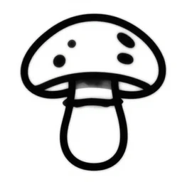 flat single tone black vector silhouette of a mushroom, pure white background, 4 k resolution