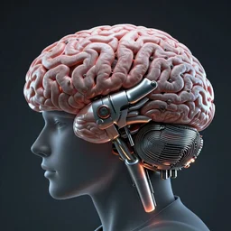 brain and artificial intelligence, high details, high modernization, ultra mega super hyper realistic