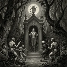 the final realm, a portal to the underworld, mystic art, detailed painting by greg rutkowski and gustave dore and zdzisław beksinski, intricate detail