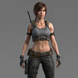 alma wade from F.E.A.R., octane render, cgsociety