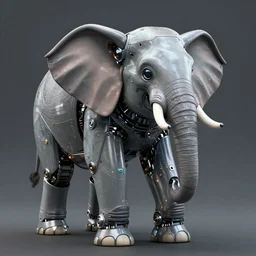 a robotic android elephant, photorealistic