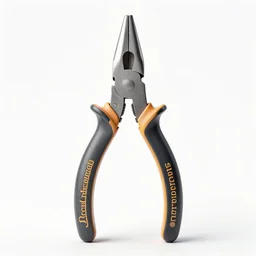 engraved pliers, clean 3d render, octane render, isolated on a pure white background, centered, entire object in frame, sharp focus, soft studio lighting